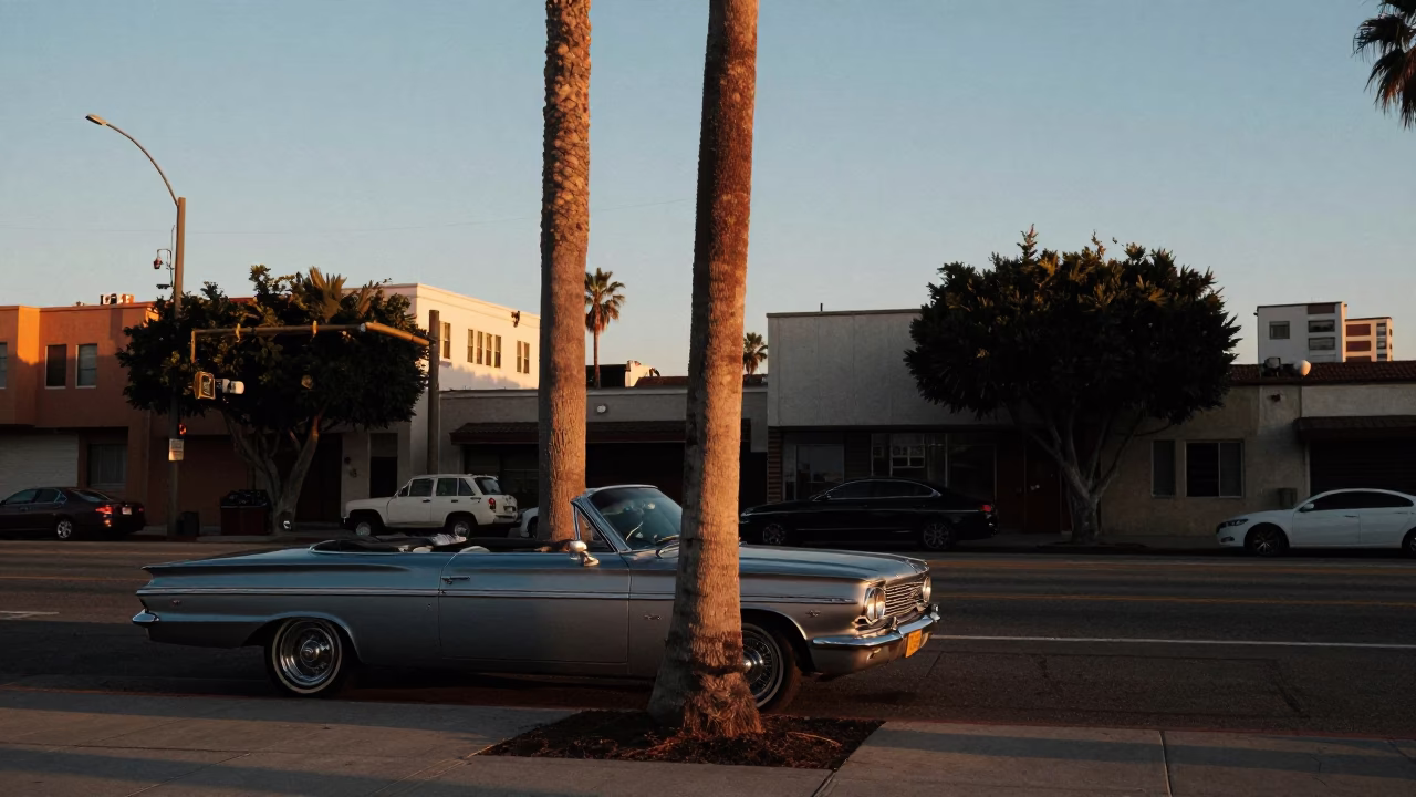 Sunset Scene at Sunset Light in Los Angeles in in Los Angeles, California, United States
