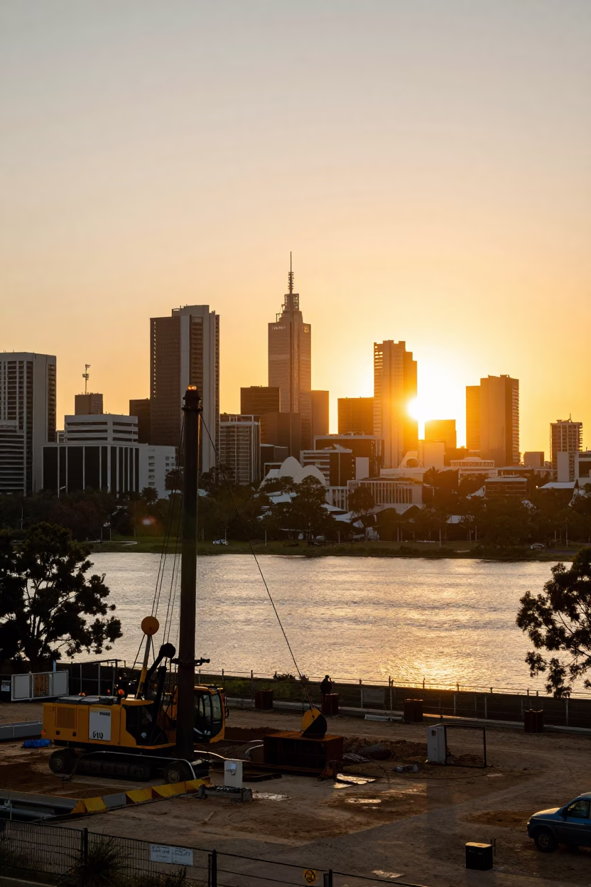 Sunset Scene in Adelaide at Sunset Light in in Adelaide, South Australia, Australia