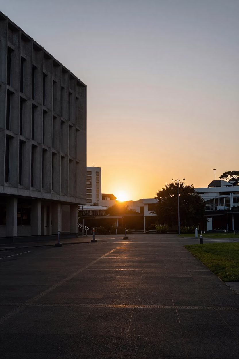 Sunset Scene in Auckland at As The Sun Drops Toward The Horizon in in Auckland, New Zealand