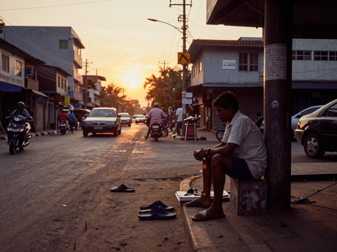 Sunset Scene in Chennai at Sunset Light in in Chennai, India