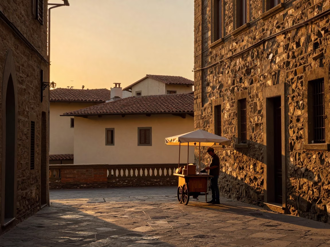 Sunset Scene in Florence at Sunset Light in in Florence, Italy