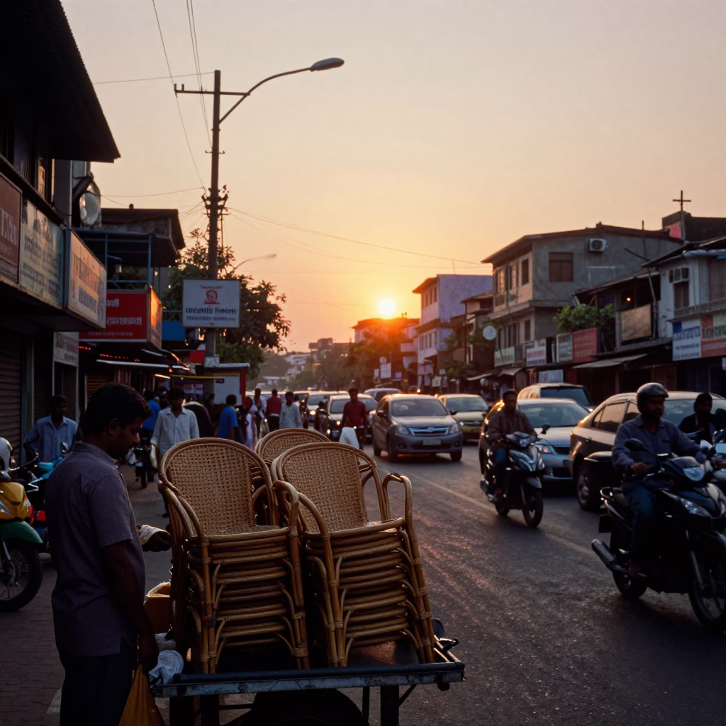 Sunset Scene in Mumbai at Sunset Light in in Mumbai, India
