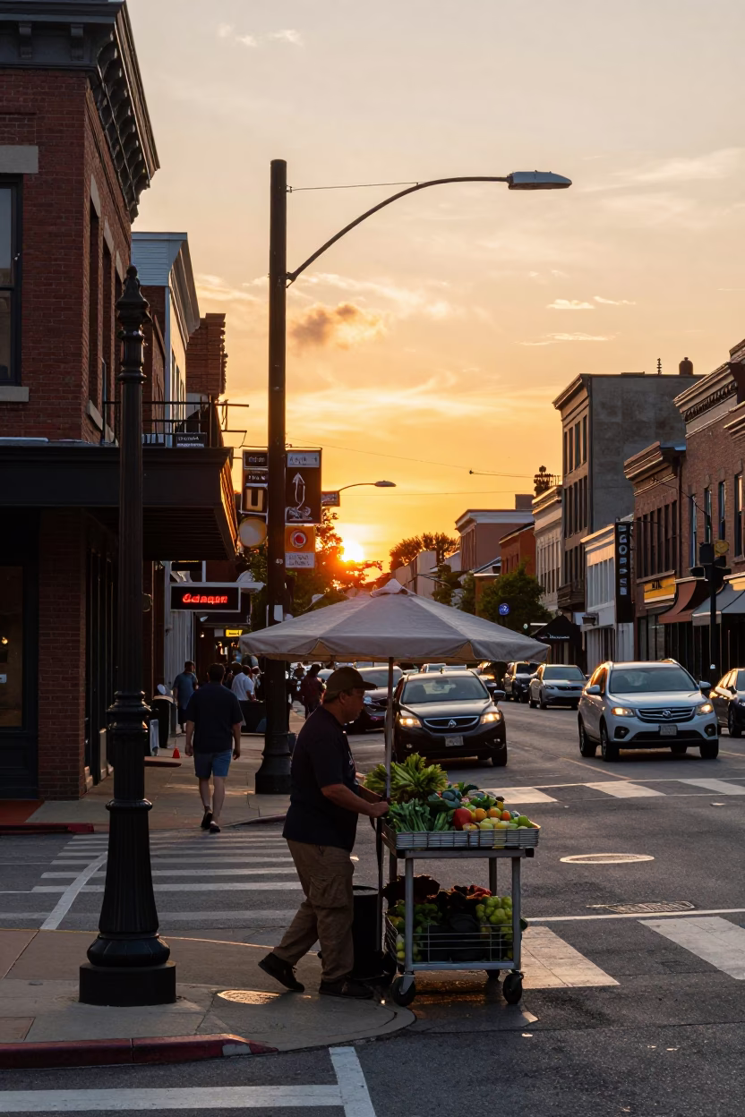 Sunset Scene in Nashville at Sunset Light in in Nashville, Tennessee, United States