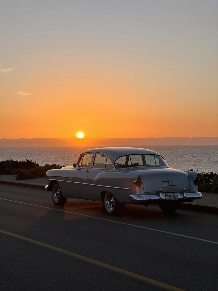 Sunset Scene in San Diego at As The Sun Drops Toward The Horizon in in San Diego, California, United States