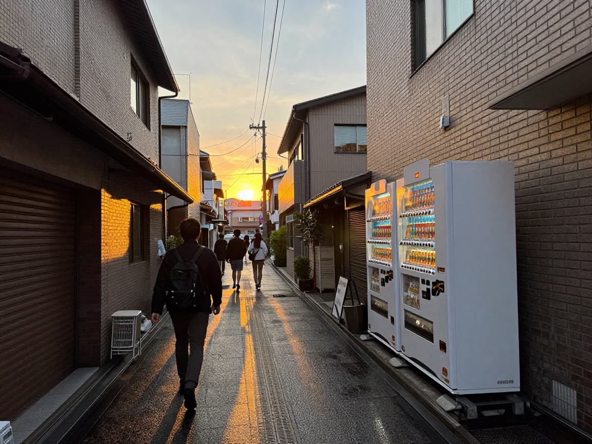 Sunset Scene in Tokyo at Sunset Light in in Tokyo, Japan