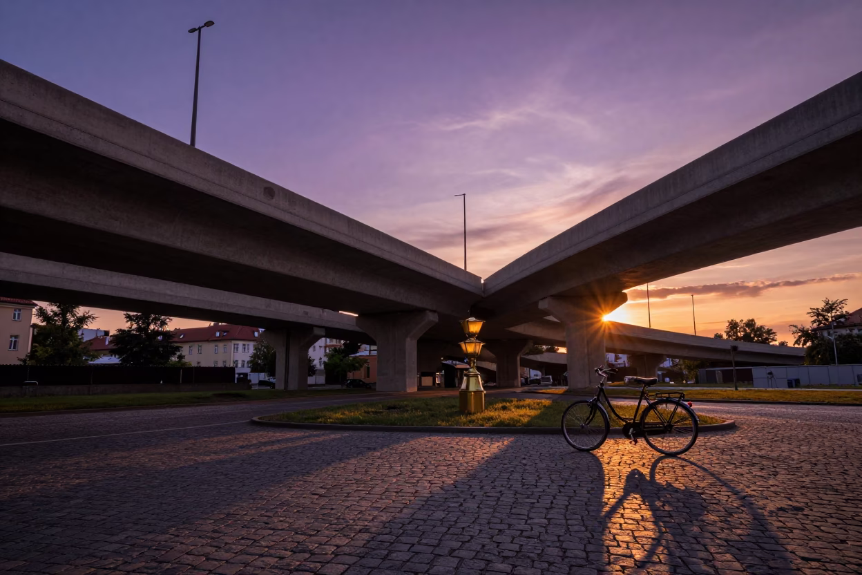 Sunset Sky in Prague at Sunset Light in in Prague, Czech Republic