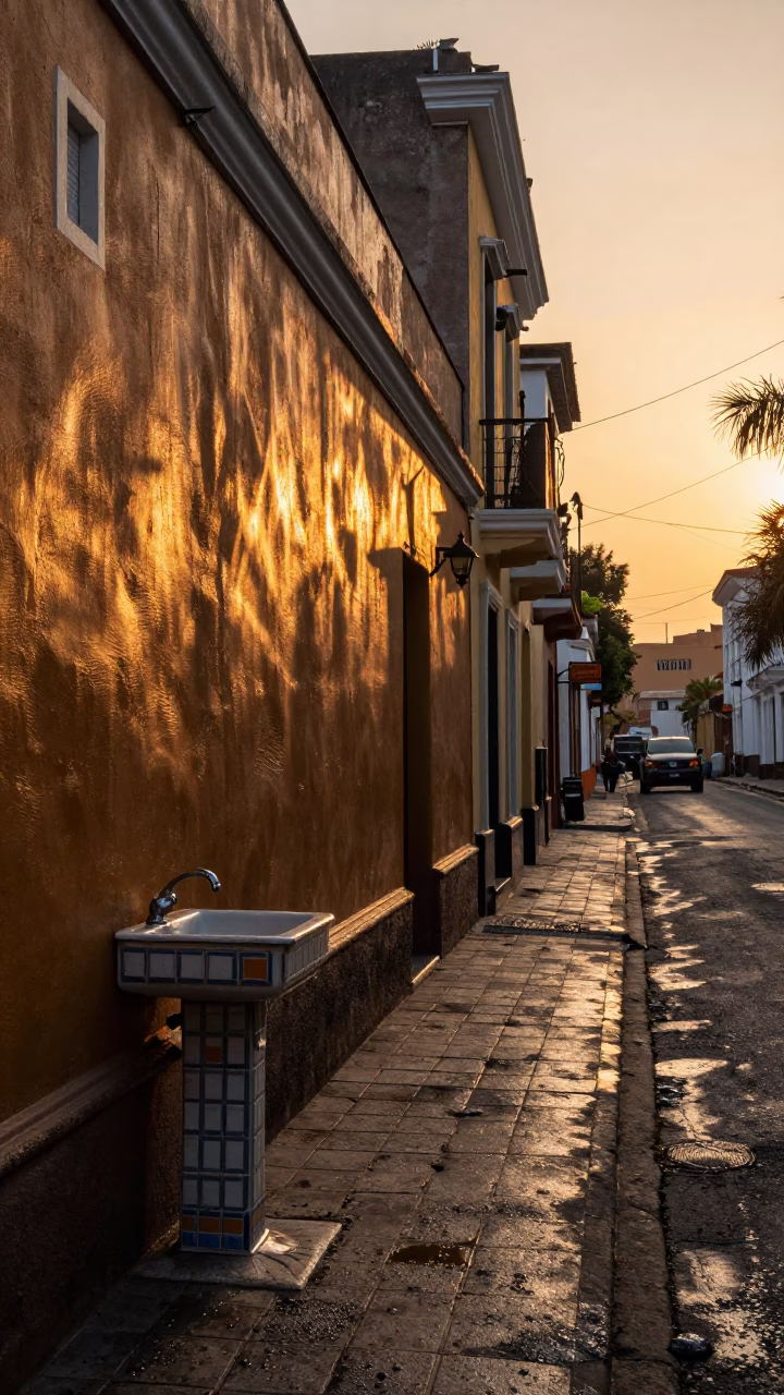 Sunset Street Scene in Lima Peru with Condensation and Local Details in in Lima, Peru