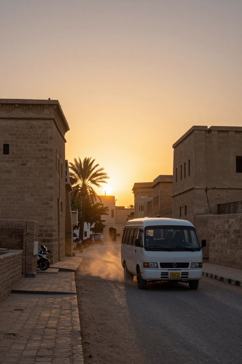 Sunset Street Scene in Luxor Egypt with Traditional Architecture and Local Life in in Luxor, Egypt