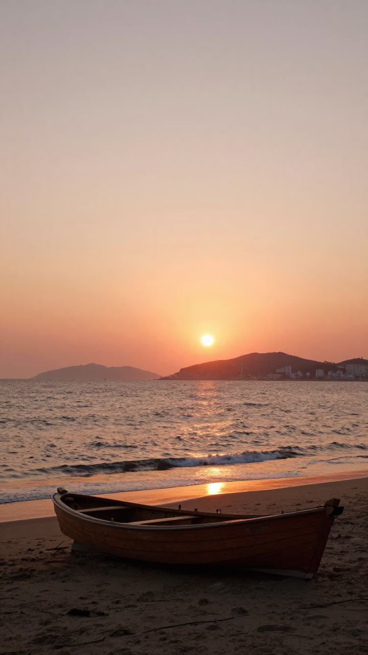 Sunset View at Sunset Light in Busan in in Busan, South Korea