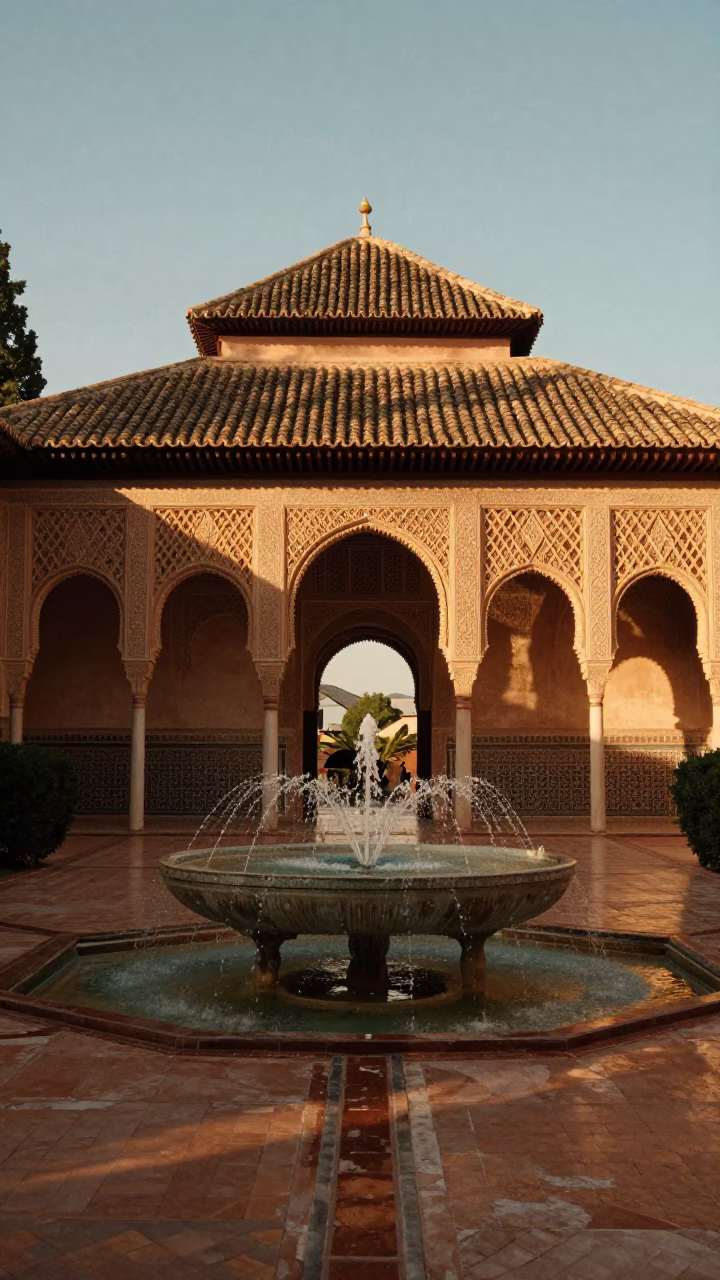 Sunset View in Granada at Sunset Light in in Granada, Spain