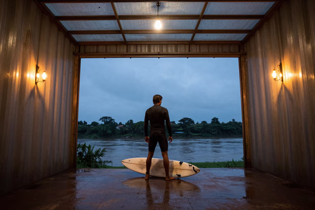 Surfer Under Skylight in Cúcuta Foundry in in a foundry in Cúcuta
