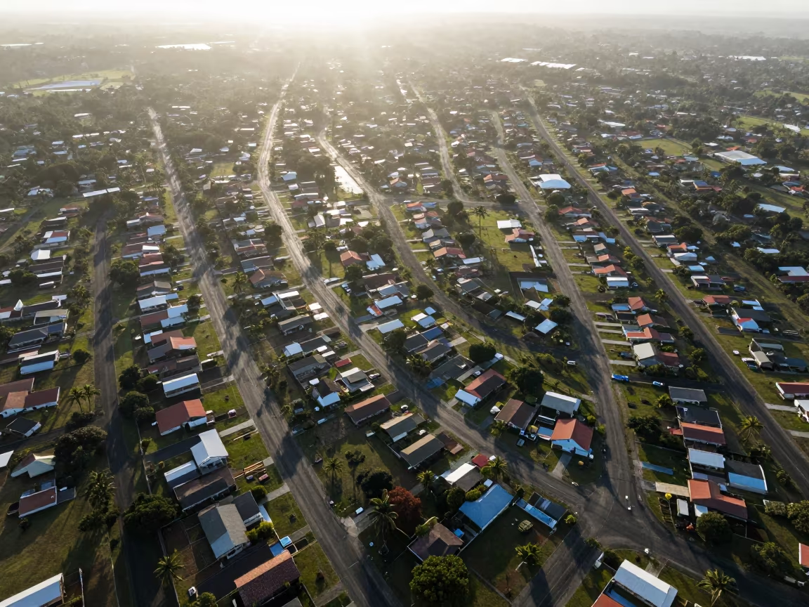 Suriname Suburban Cul-de-sacs Aerial View in in Suriname