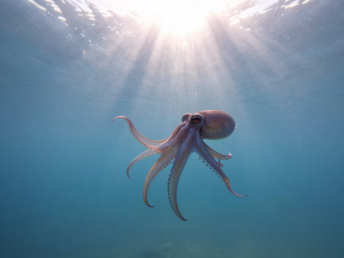 Surreal Blanket Octopus at Florida Dawn in in Florida