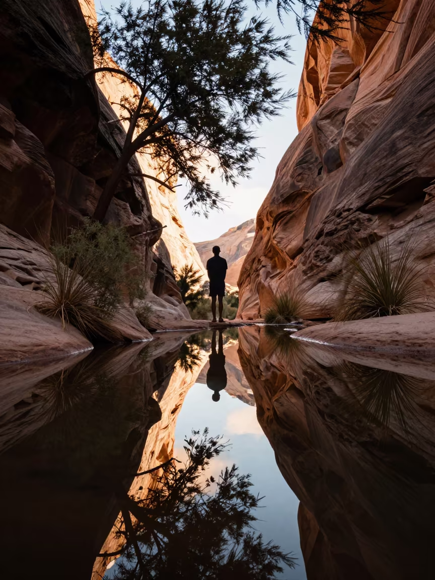 Surreal Canyon River Mirror Reflection in near Las Vegas