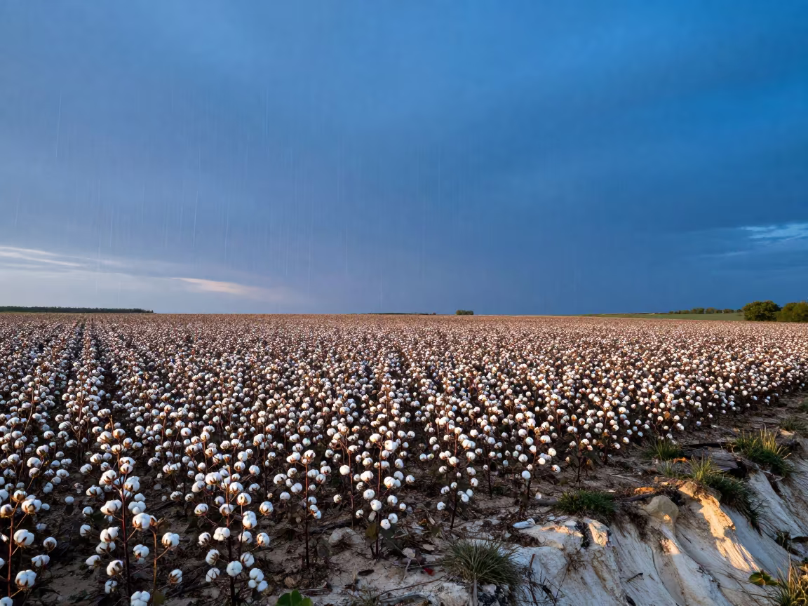 Surreal Cotton Field Twilight Burgundy in along a salt-sprayed cliff edge in Burgundy