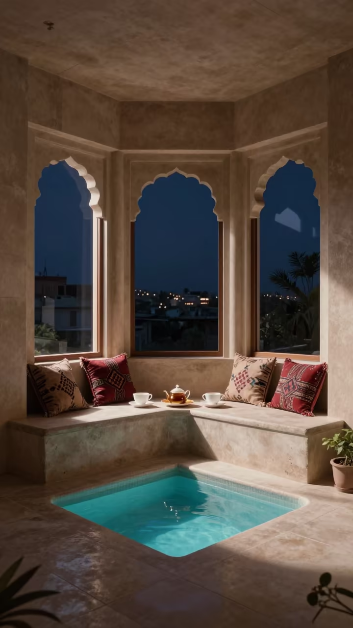 Surreal Jaipur Nook Giant Teacup Night in in a breakfast nook near Jaipur