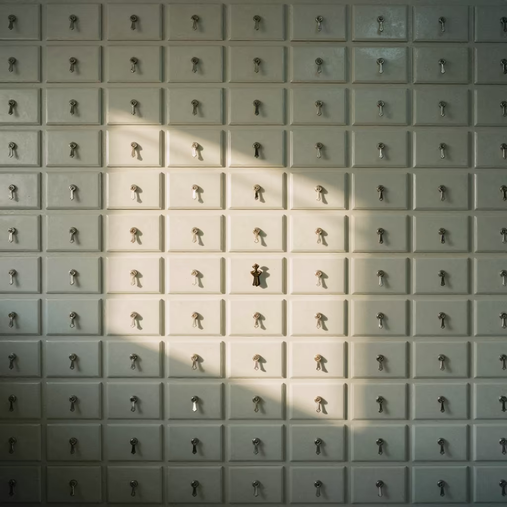 Surreal Key Drawer Grid in Belo Horizonte Fitting Room in inside a fitting room corridor in Belo Horizonte