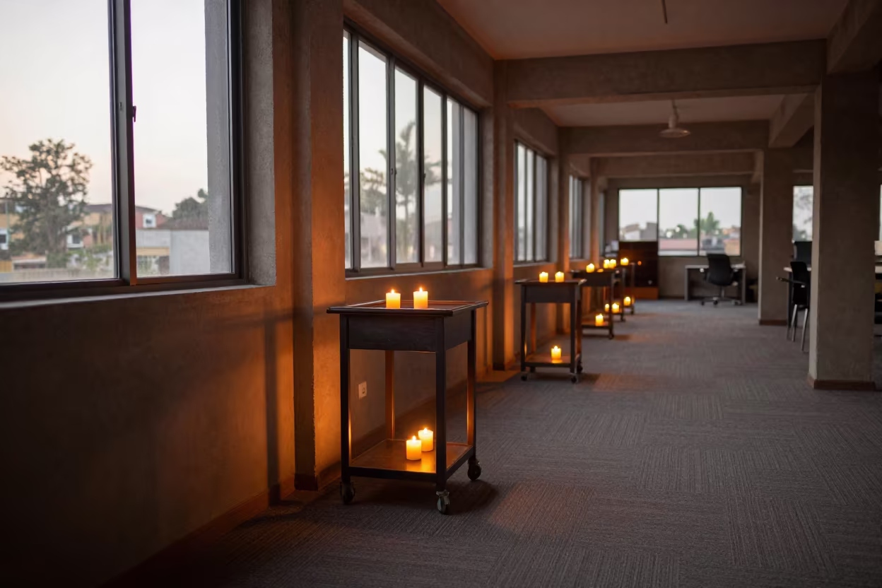Surreal Office Cart with Indoor Window View in inside a coworking floor in Ibadan