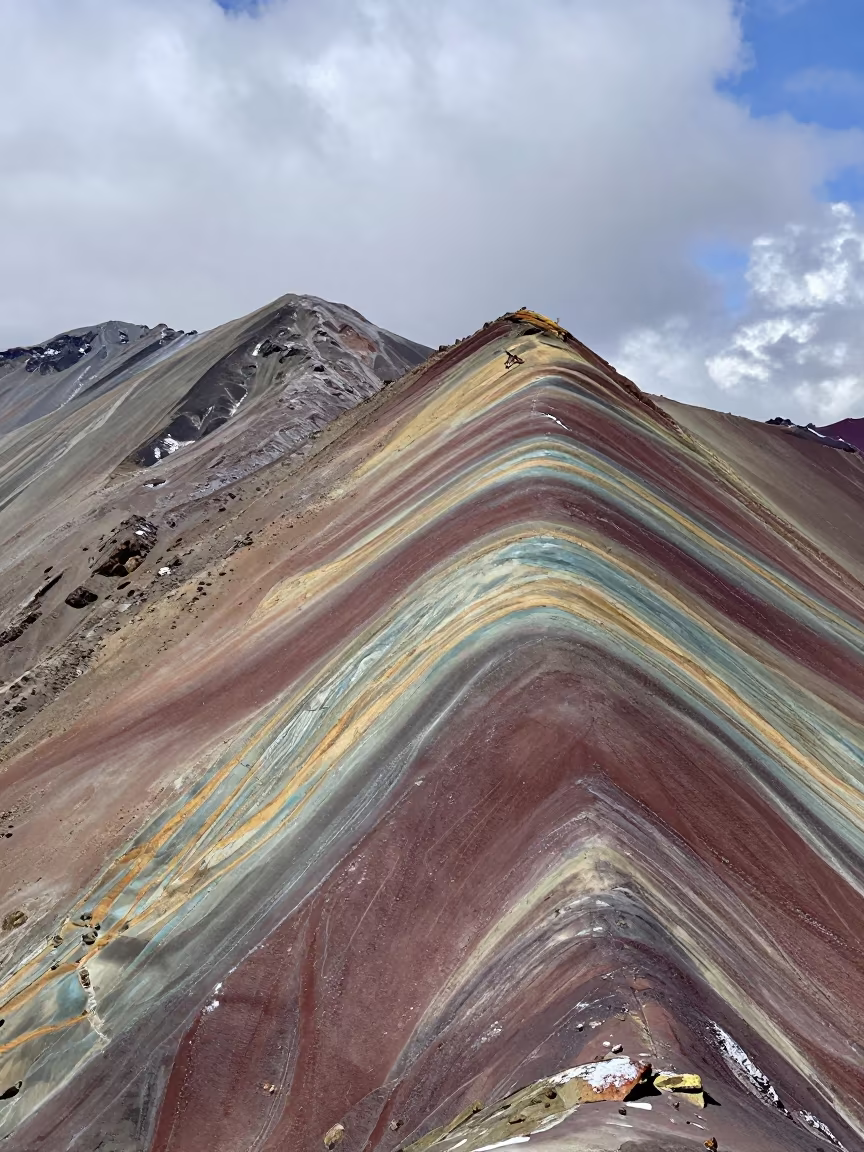 Surreal Rainbow Mountain Snow and Sun Split in near San Marcos, Quito