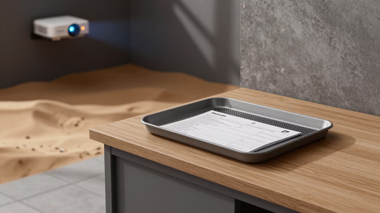 Surreal Receipt Spike Office Dawn Sand Floor in on a wooden workbench near Valencia