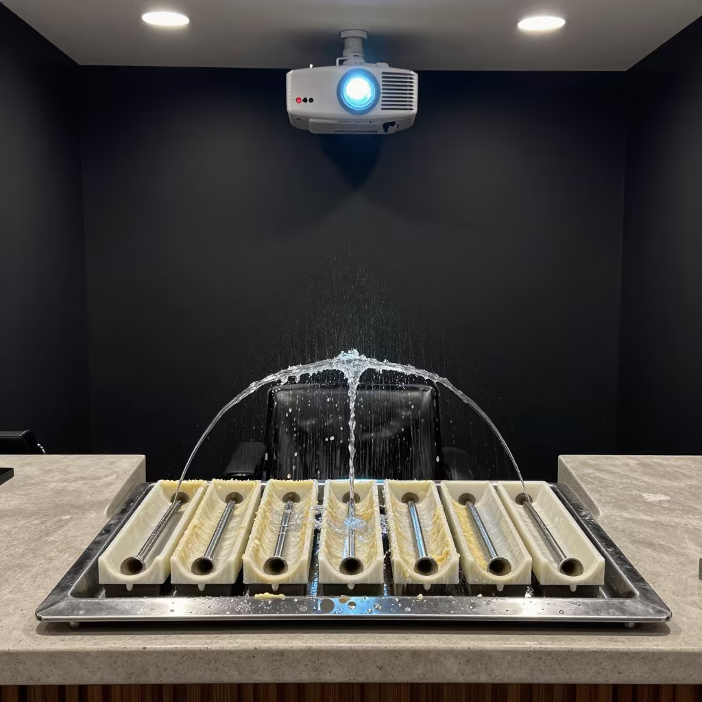 Surreal Salon Counter with Uphill Water Flow in at a salon reception counter near San Antonio