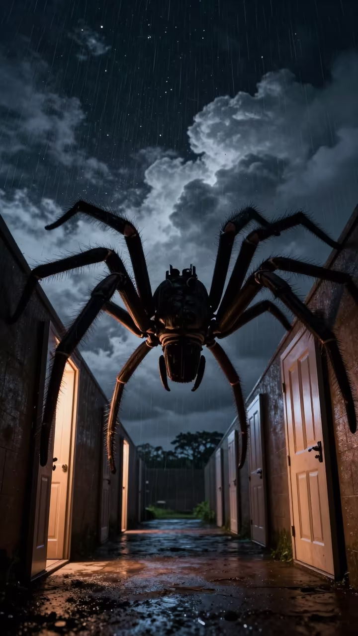 Surreal Spider Fangs Night Corridor in near Garoua