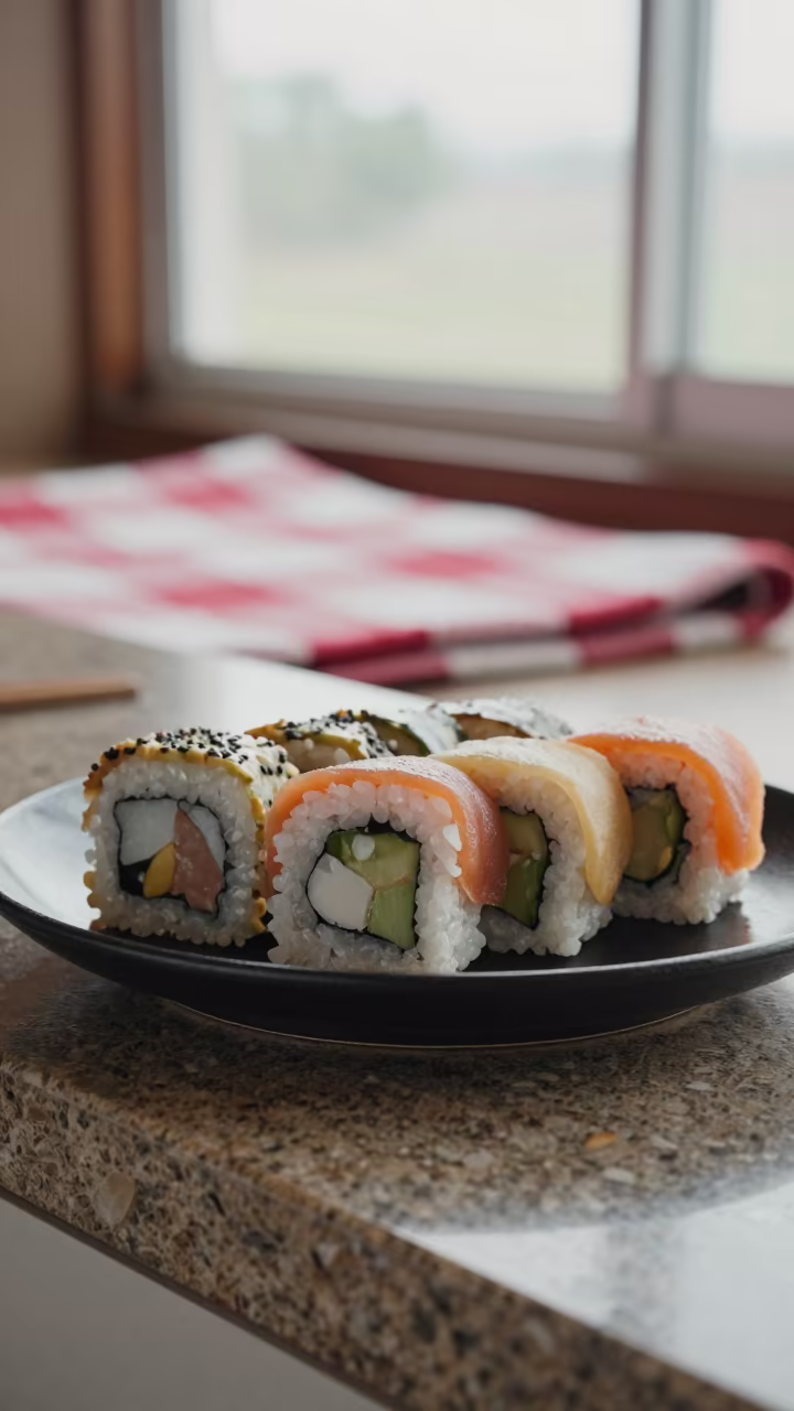 Sushi Platter on Picnic Blanket Midday in on a picnic blanket in Valledupar