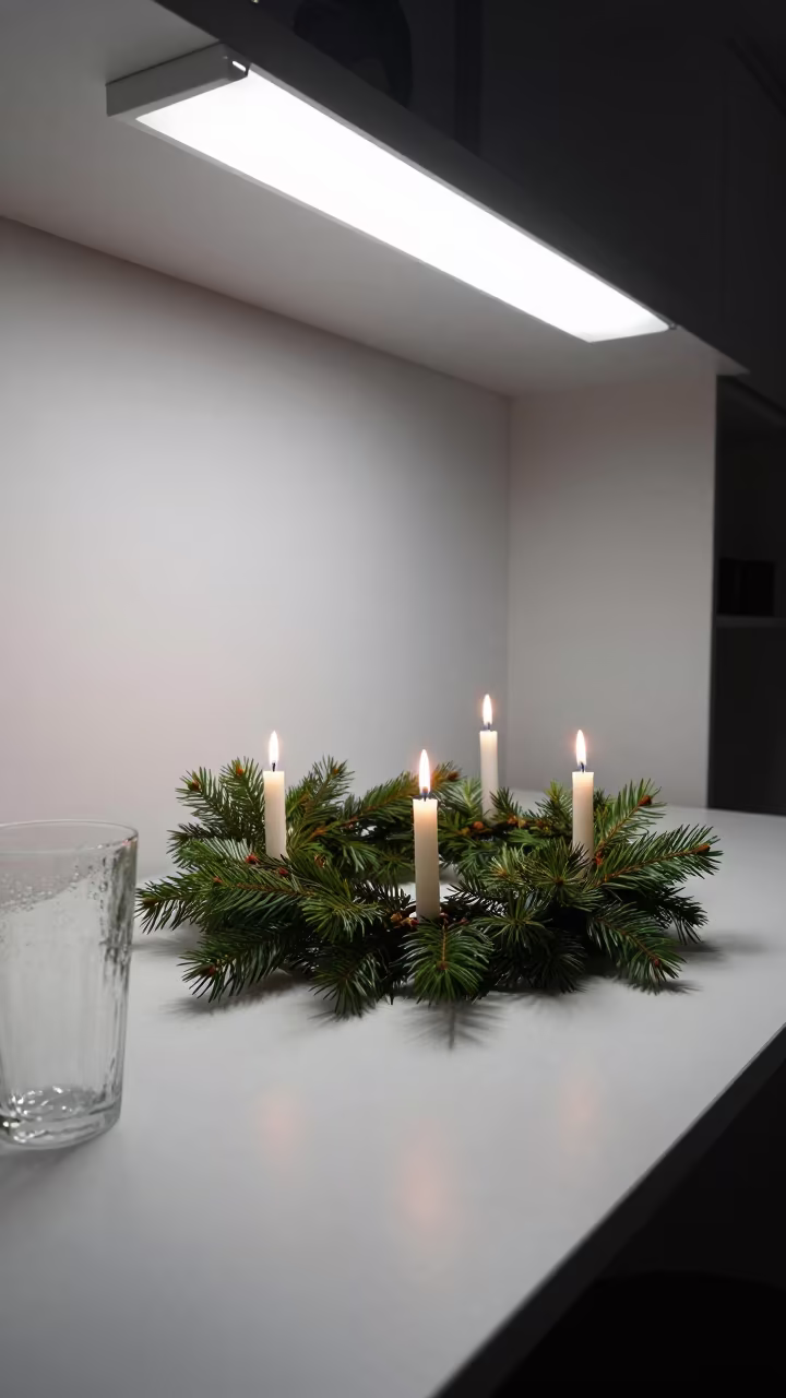 Swedish Lucia Crown on Desk in Mogadishu in on a writing desk near Mogadishu
