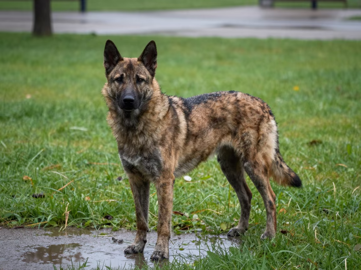 Swedish Vallhund in Bilaspur Park Rainy Season in along a quiet park path with soft open shade and a clean background in Bilaspur