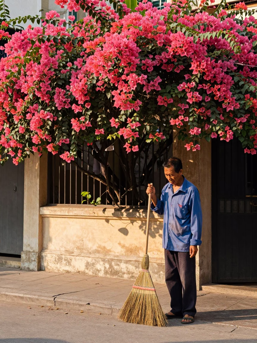 Sweeping Broom in Ho Chi Minh City in in Ho Chi Minh City, Vietnam