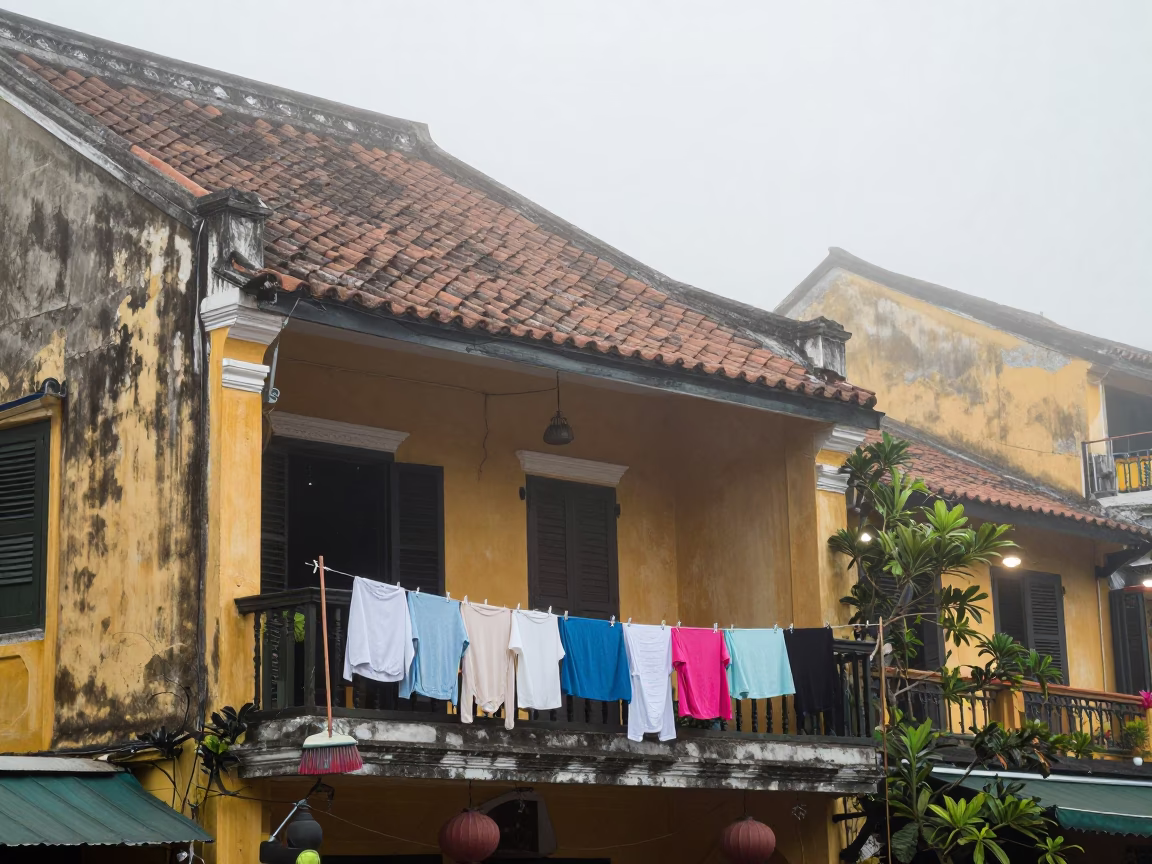 Sweeping in Hoi An in in Hoi An, Vietnam