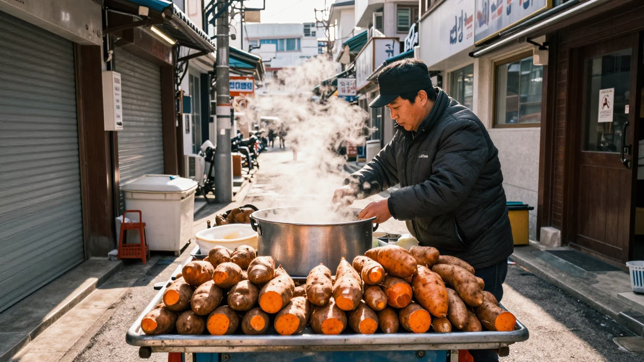 Sweet Potatoes in Busan in in Busan, South Korea