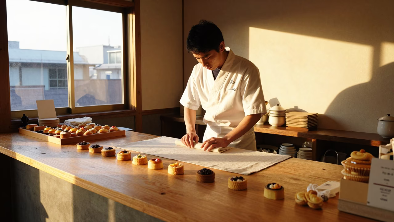 Sweets in Tokyo at Golden Hour in in Tokyo, Japan