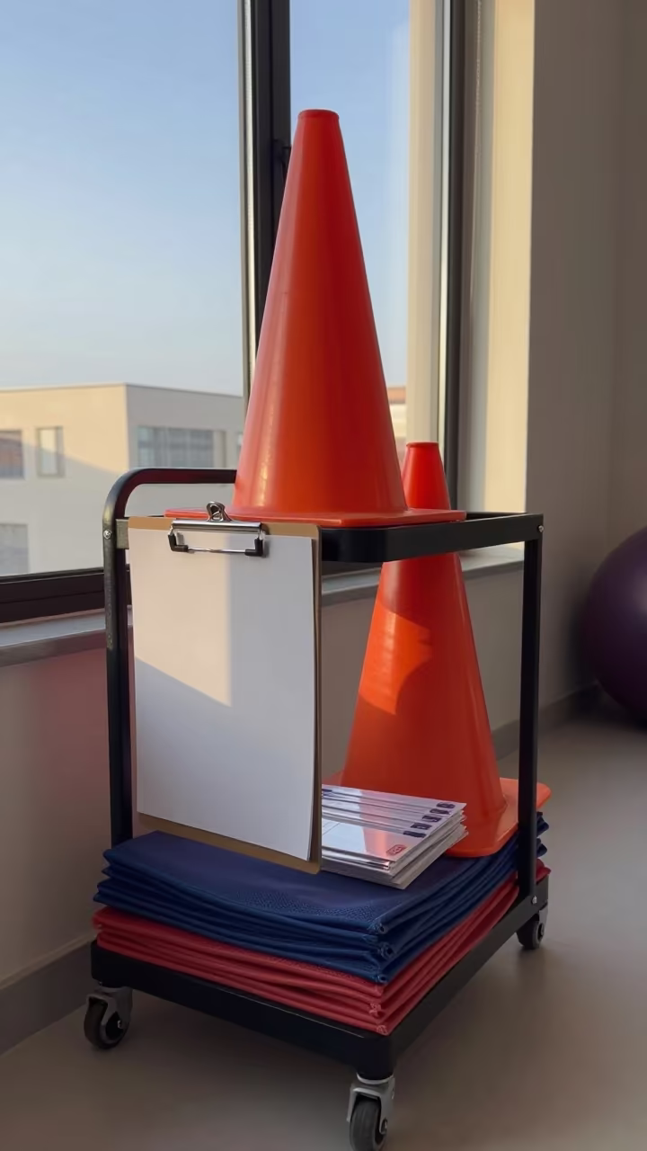 Swim Lesson Cart in Jeddah Yoga Studio in inside a yoga studio before the session begins in Jeddah
