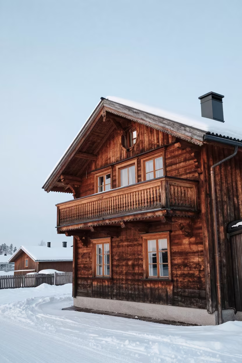 Swiss Chalet in Finnish Summer Snow in near Helsinki