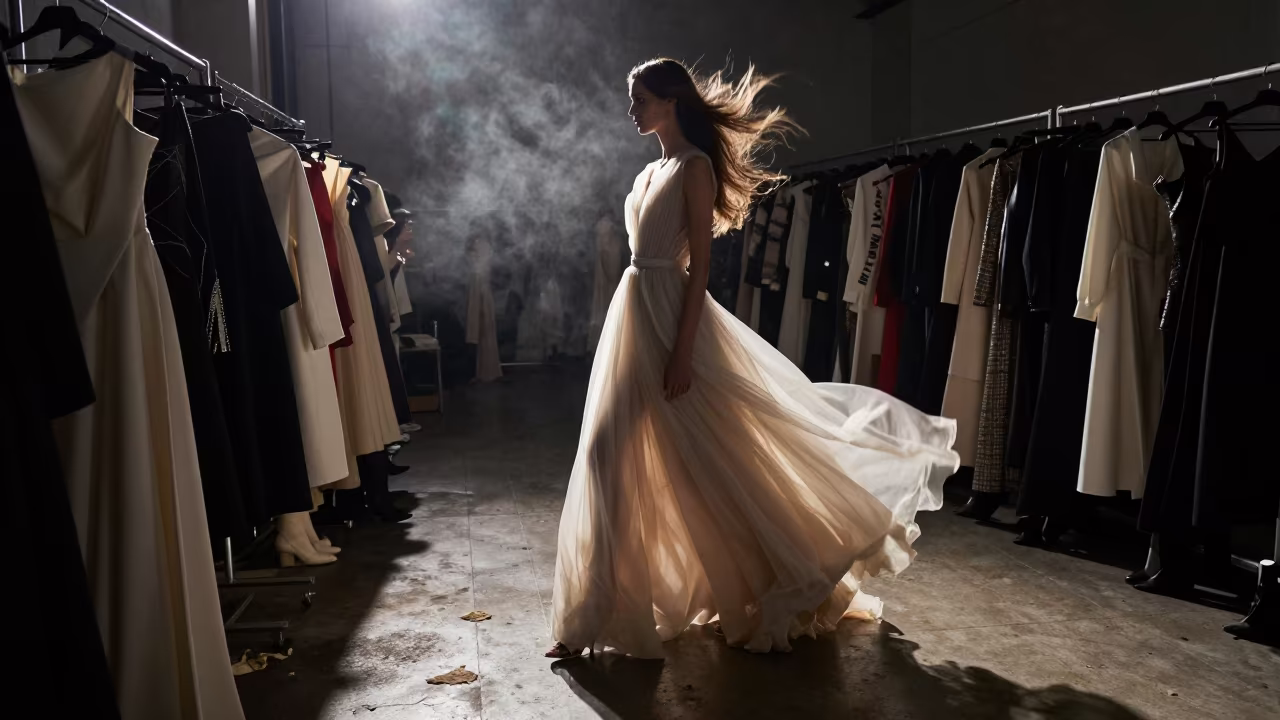 Sydney Atelier Fashion Editorial Wind Storm in inside a couture atelier in Sydney