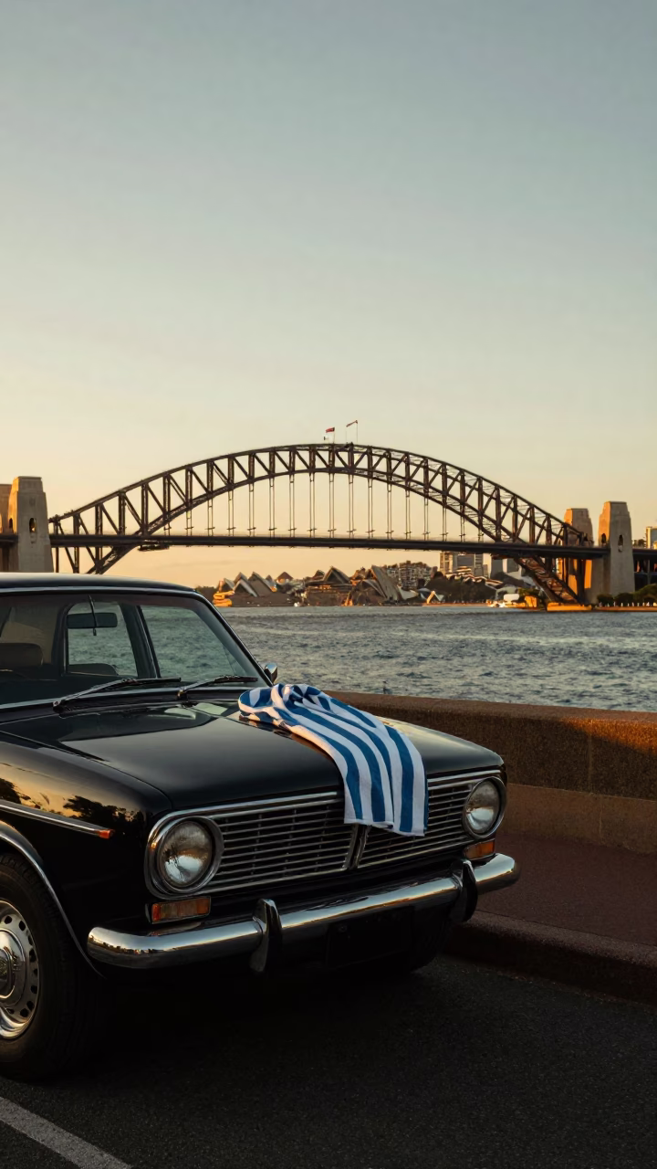 Sydney Bridge View at Honeyed Evening Light in in Sydney, New South Wales, Australia