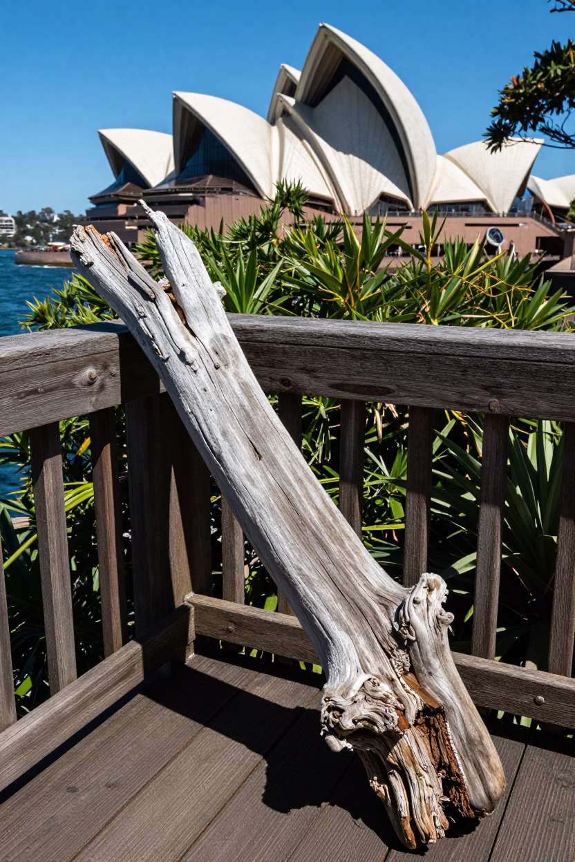 Sydney Driftwood at Flat Noon Light in in Sydney, New South Wales, Australia