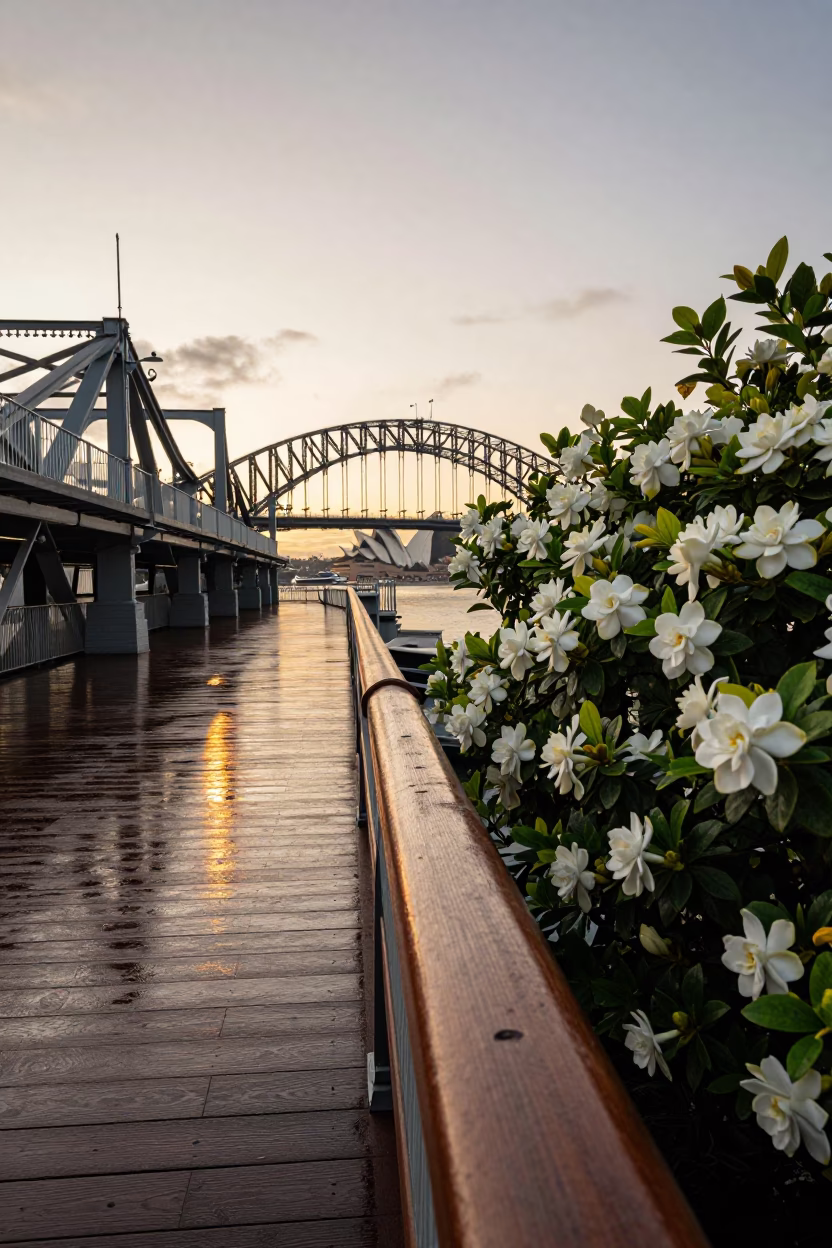 Sydney Evening Scene at Honeyed Evening Light in in Sydney, New South Wales, Australia