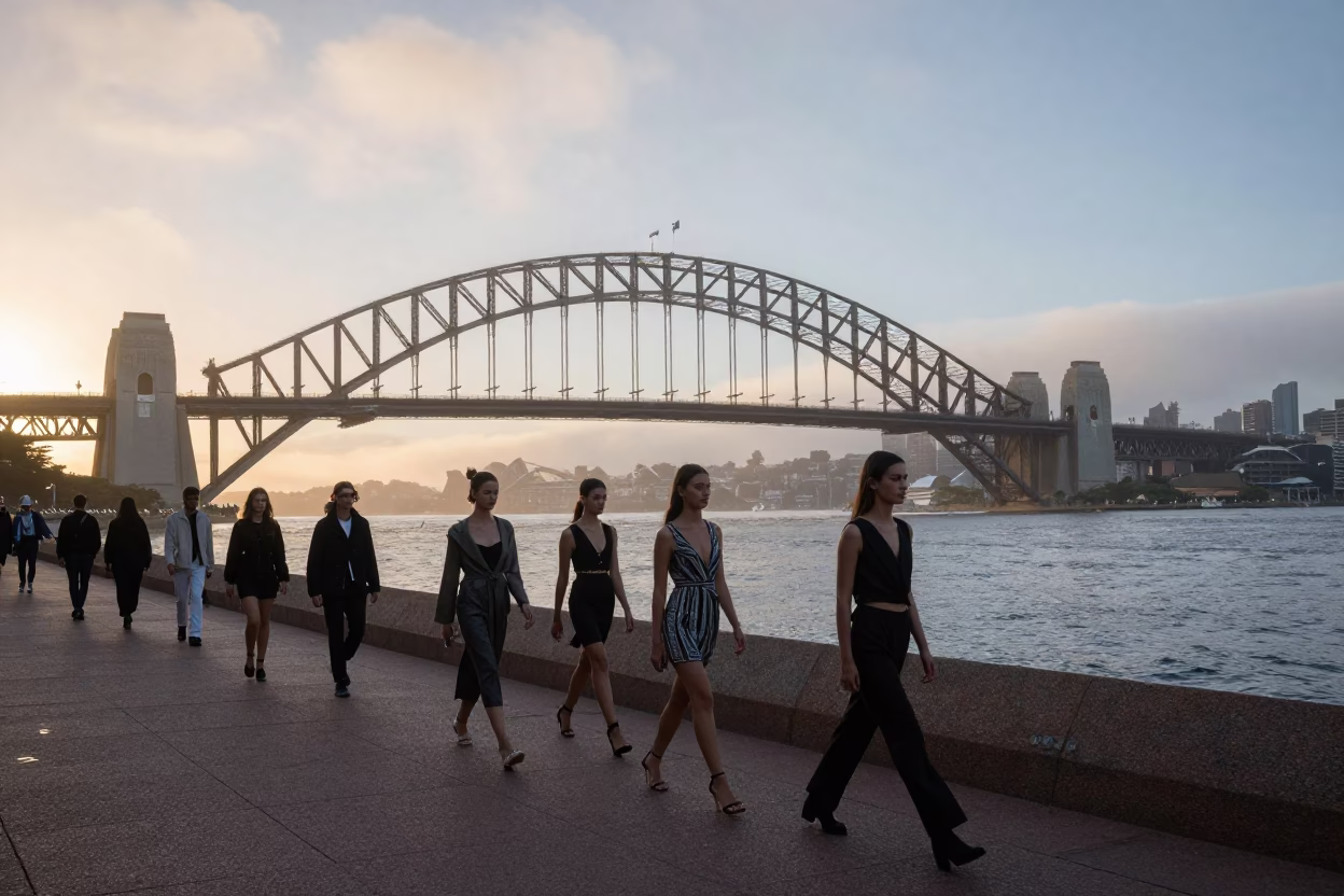 Sydney Harbour Bridge Nautical Dawn High Fashion Street Photography in in Sydney, New South Wales, Australia