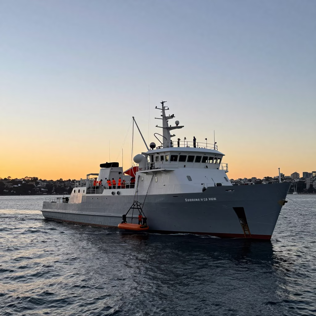 Sydney Harbour NSW at Nautical Dawn Light in in Sydney, New South Wales, Australia