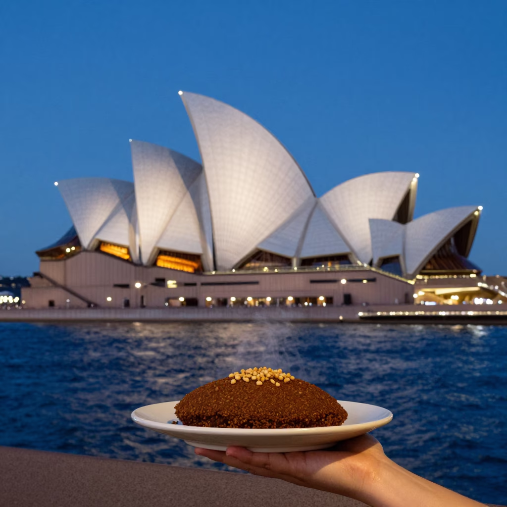 Sydney Opera House at As City Lights Begin To Glow in in Sydney, New South Wales, Australia