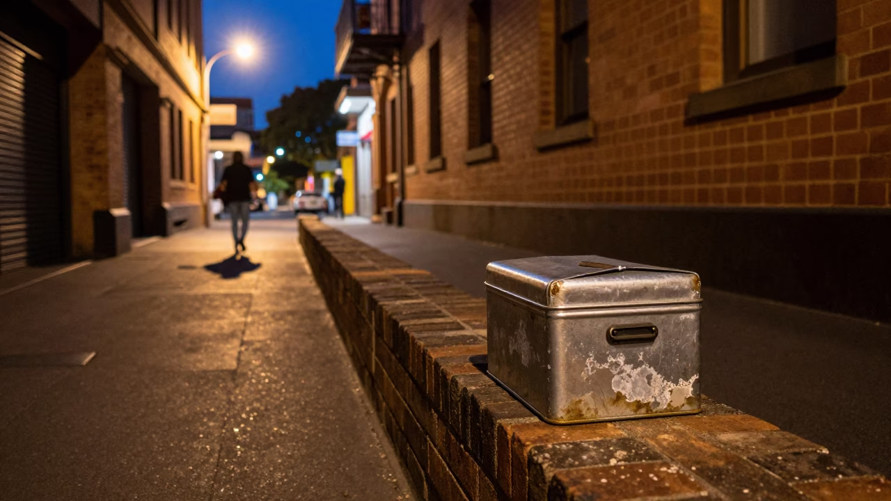 Sydney Street Scene at Midnight Light in in Sydney, New South Wales, Australia
