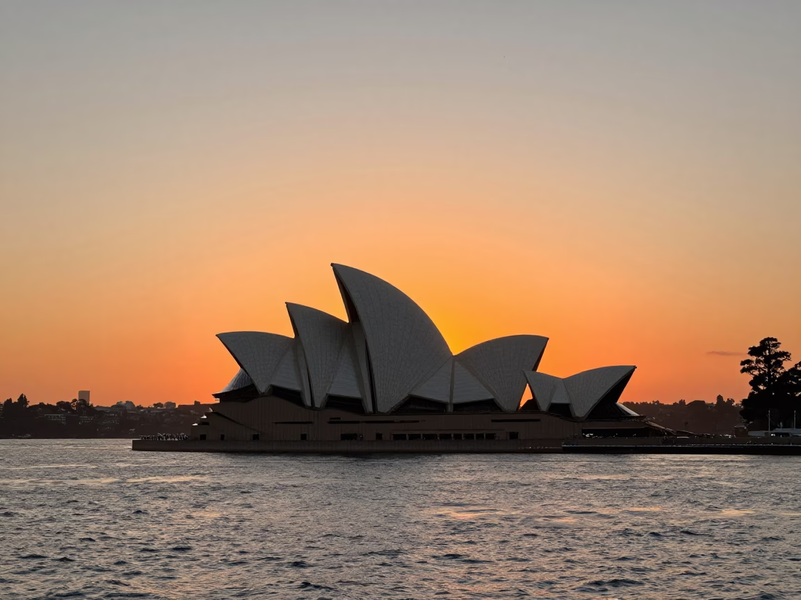 Sydney Sunset at As The Sun Drops Toward The Horizon in in Sydney, New South Wales, Australia