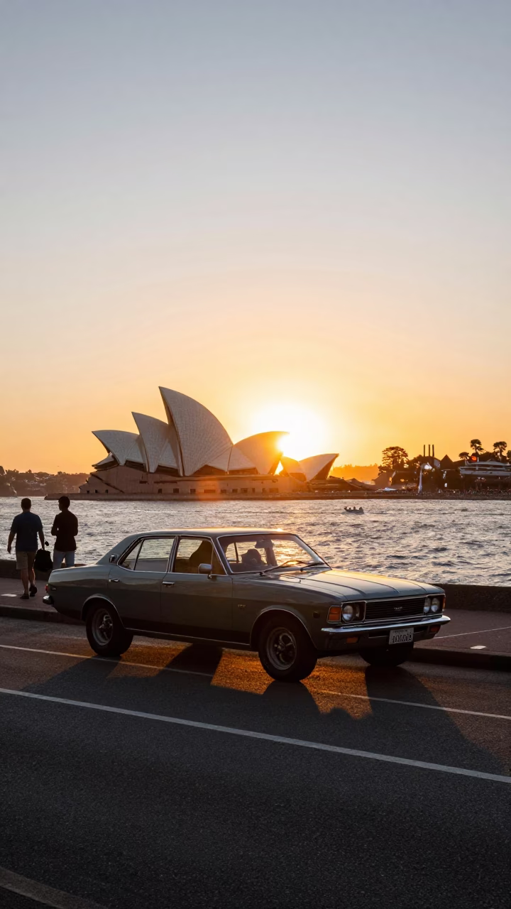 Sydney Sunset Scene at Sunset Light in in Sydney, New South Wales, Australia