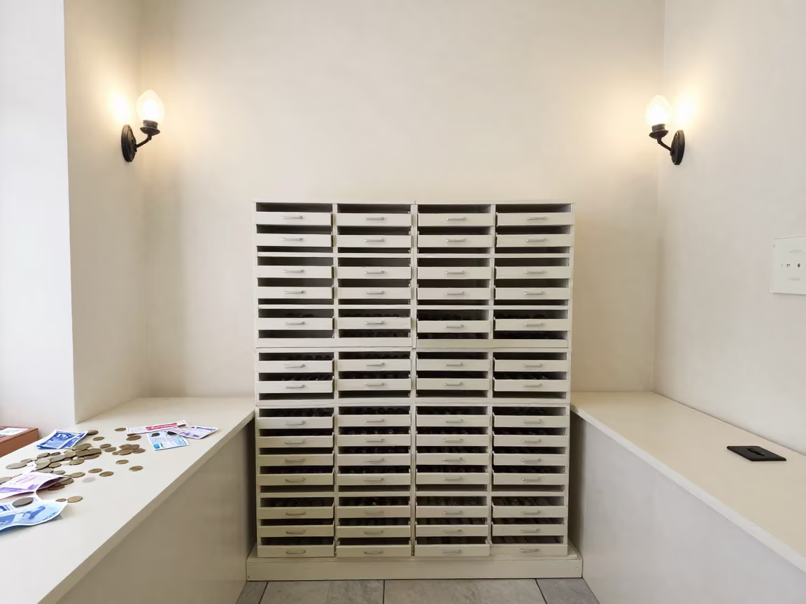 Symmetrical Battery Drawer in Ashgabat Retail Aisle in inside a bright retail aisle in Ashgabat