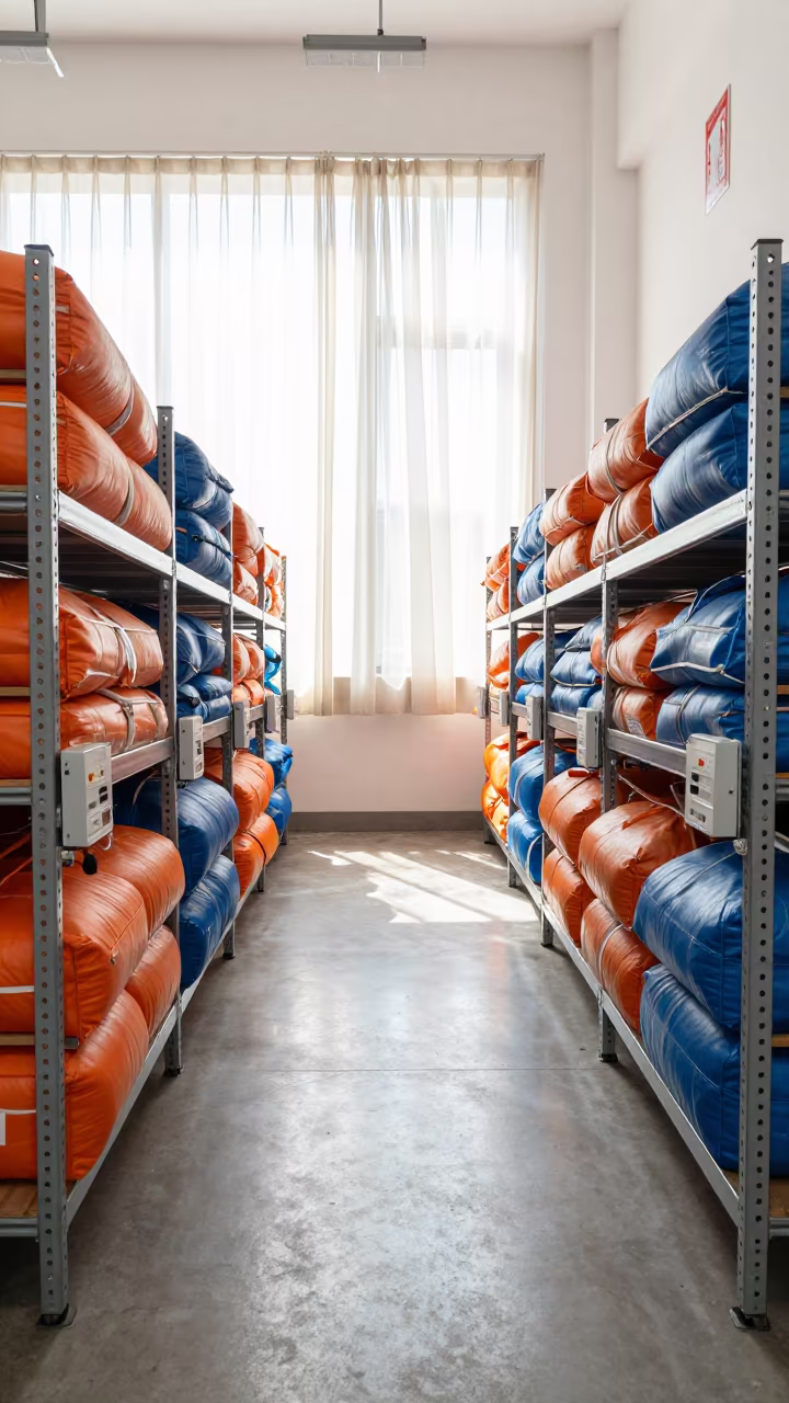 Symmetrical Delivery Rack in Wenzhou Warehouse in inside a chilled distribution bay in Wenzhou