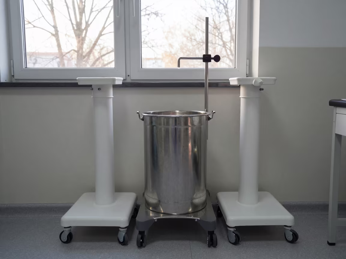 Symmetrical Dialysis Prime Bucket Stand Clinic in inside a clinic exam room near Çerkezköy district