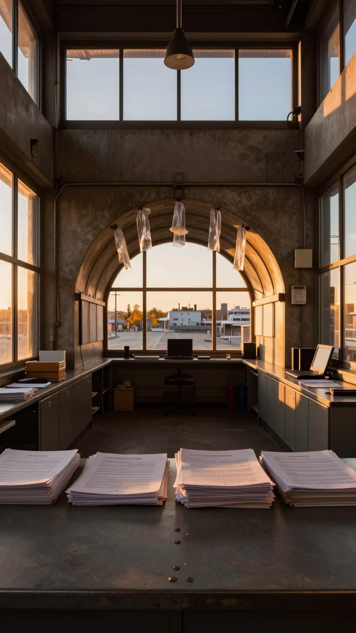 Symmetrical Dispatch Office Scan Tunnel in inside a dispatch office above the dock in Montreal