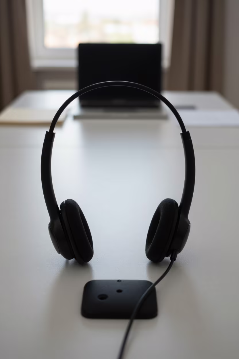 Symmetrical Help Desk Headset Dock in Malatya Conference Room in inside a conference room in Malatya